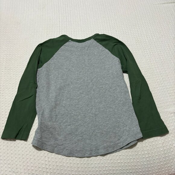 Hanna Anderson Boys Grey Green Reindeer Rhino Bird Sled Winter Cold Snow Shirt - Picture 3 of 5